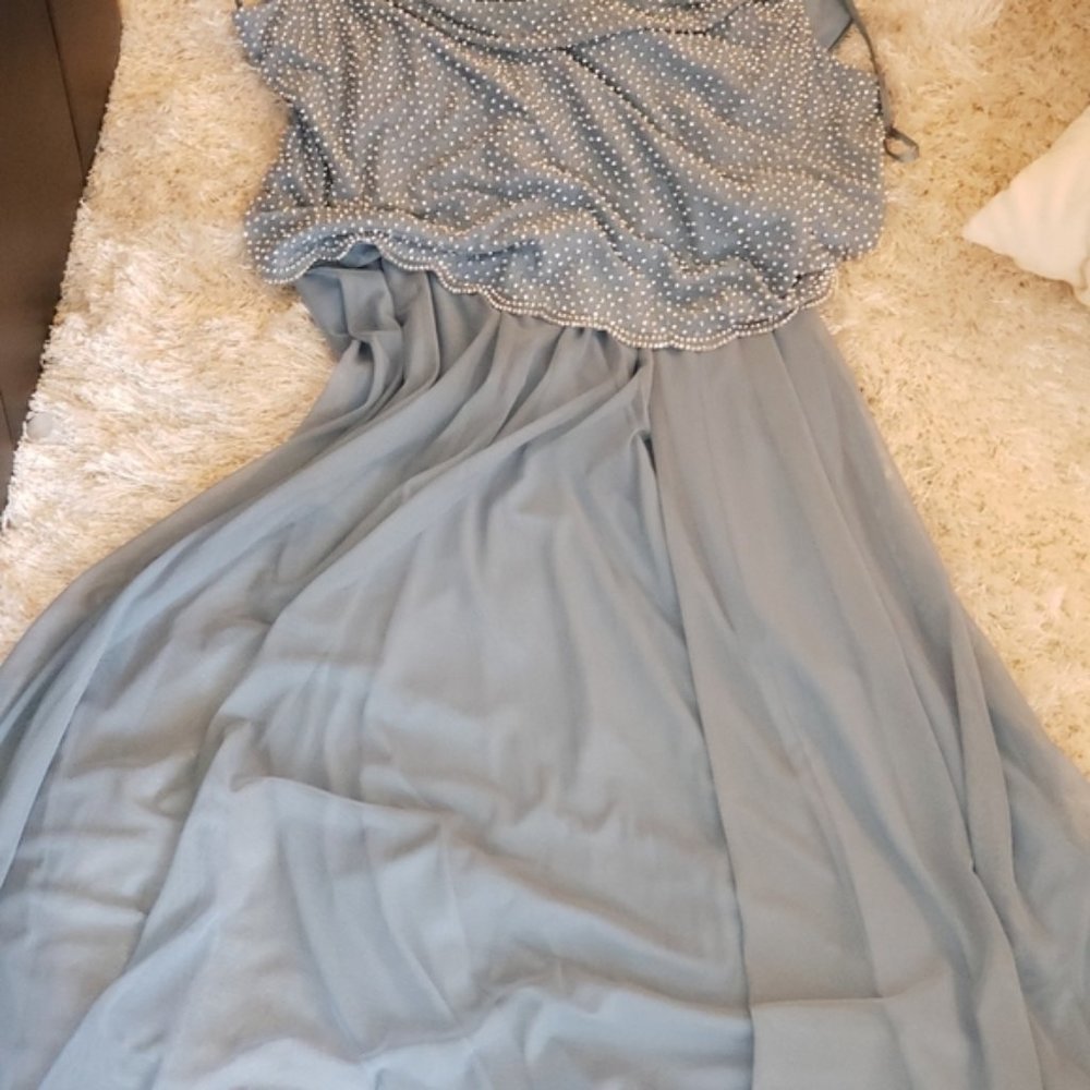 Gorgeous Teal blue Cachet Dress size 24 wore once bought David's Bridal